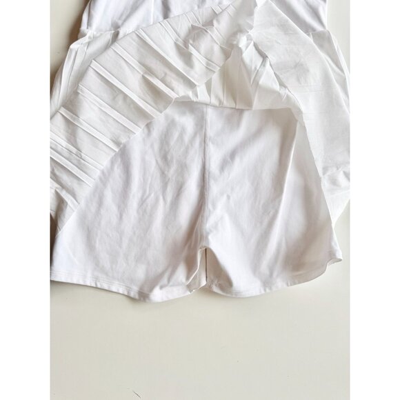 VARLEY Carina White Stretch Technical Weave Pleated Tennis Dress, Size L - Picture 12 of 16
